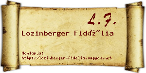 Lozinberger Fidélia névjegykártya