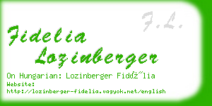 fidelia lozinberger business card